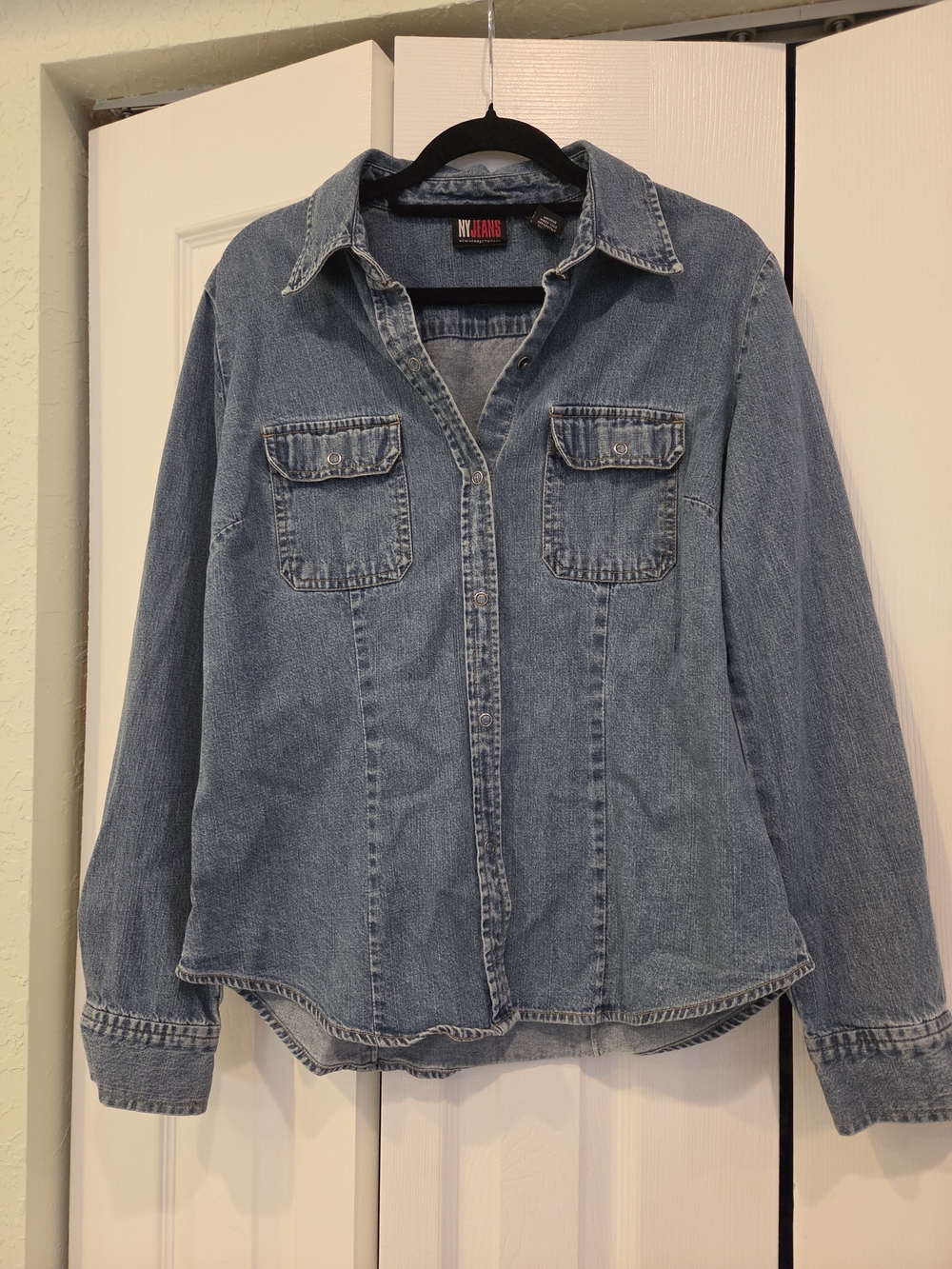 Vintage NY Jeans Light Wash Denim Shirt with Chest Pockets